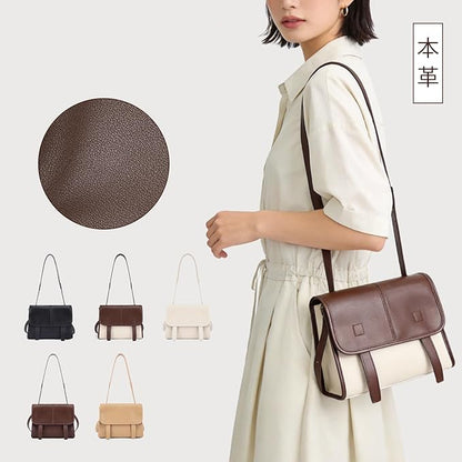 ショルダーバッグ 本革 レディース 2way 小ぶり 斜め掛けバッグ 軽量 自立 小さめ おしゃれ 大容量 柔らかい シンプル カジュアル 人気 通勤-アイボリー