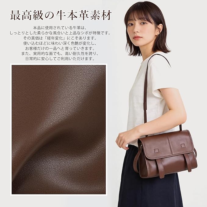 ショルダーバッグ 本革 レディース 2way 小ぶり 斜め掛けバッグ 軽量 自立 小さめ おしゃれ 大容量 柔らかい シンプル カジュアル 人気 通勤-アイボリー