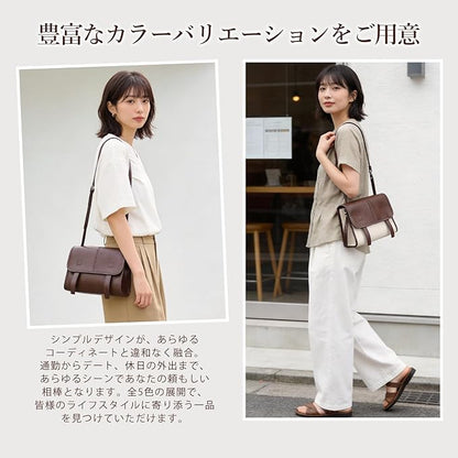ショルダーバッグ 本革 レディース 2way 小ぶり 斜め掛けバッグ 軽量 自立 小さめ おしゃれ 大容量 柔らかい シンプル カジュアル 人気 通勤-アイボリー