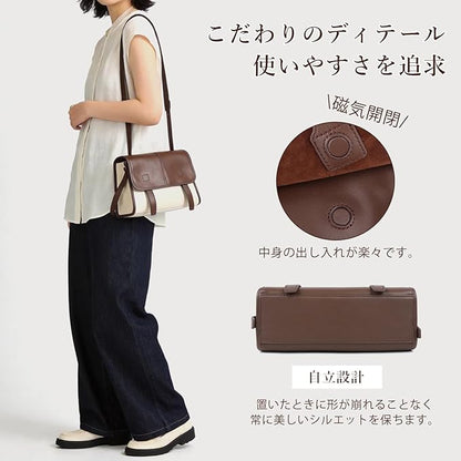 ショルダーバッグ 本革 レディース 2way 小ぶり 斜め掛けバッグ 軽量 自立 小さめ おしゃれ 大容量 柔らかい シンプル カジュアル 人気 通勤-アイボリー