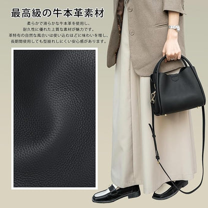 ショルダーバッグ 高級本革 レディース 3way ハンドバッグ 3室収納 大容量 高見え 斜め掛けバッグ シンプル カジュアル 肩がけ 手持ち 人気 通勤-ブラック